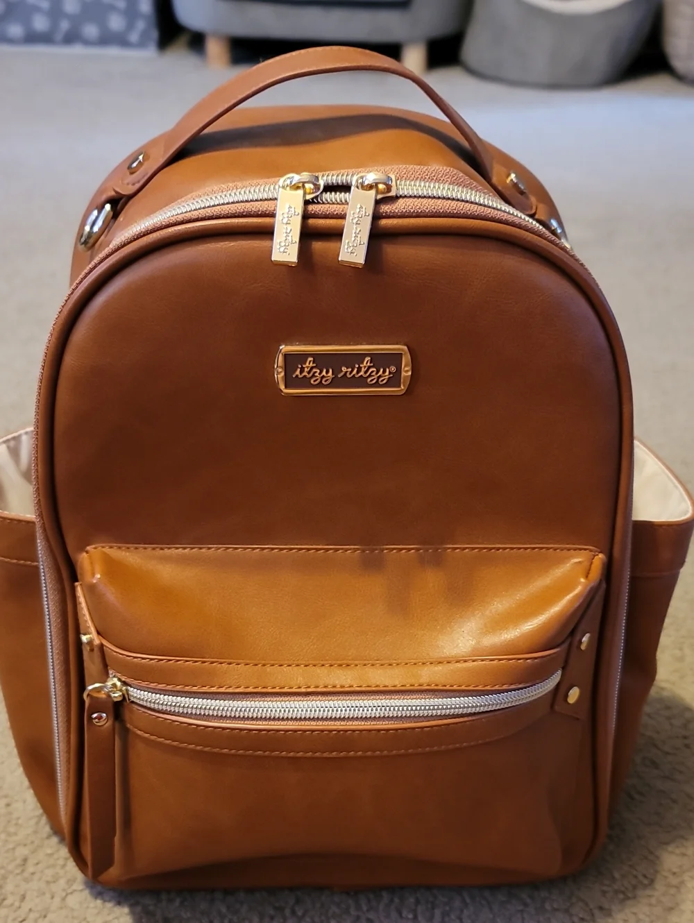 Itzy Ritzy Mini Backpack Cognac